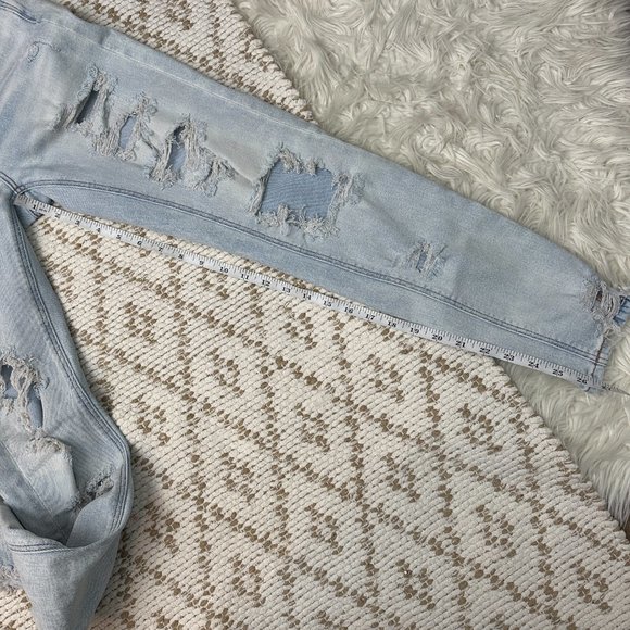 American Eagle Mom jean Stretch Light Blue Denim Jeans Woman's - Size 00 - Picture 6 of 10